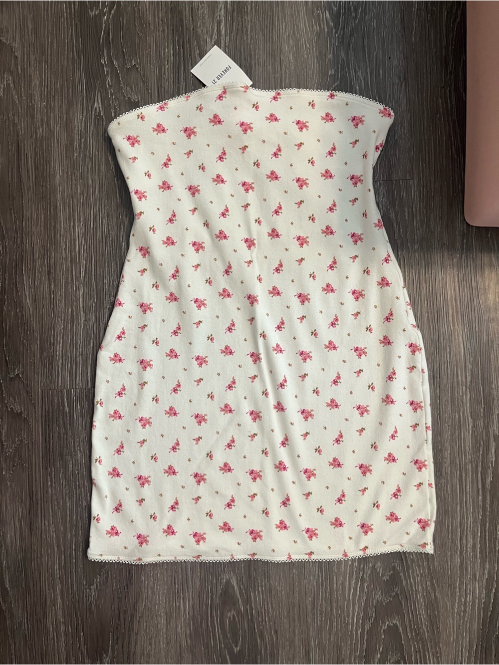 Floral White and Pink Dress